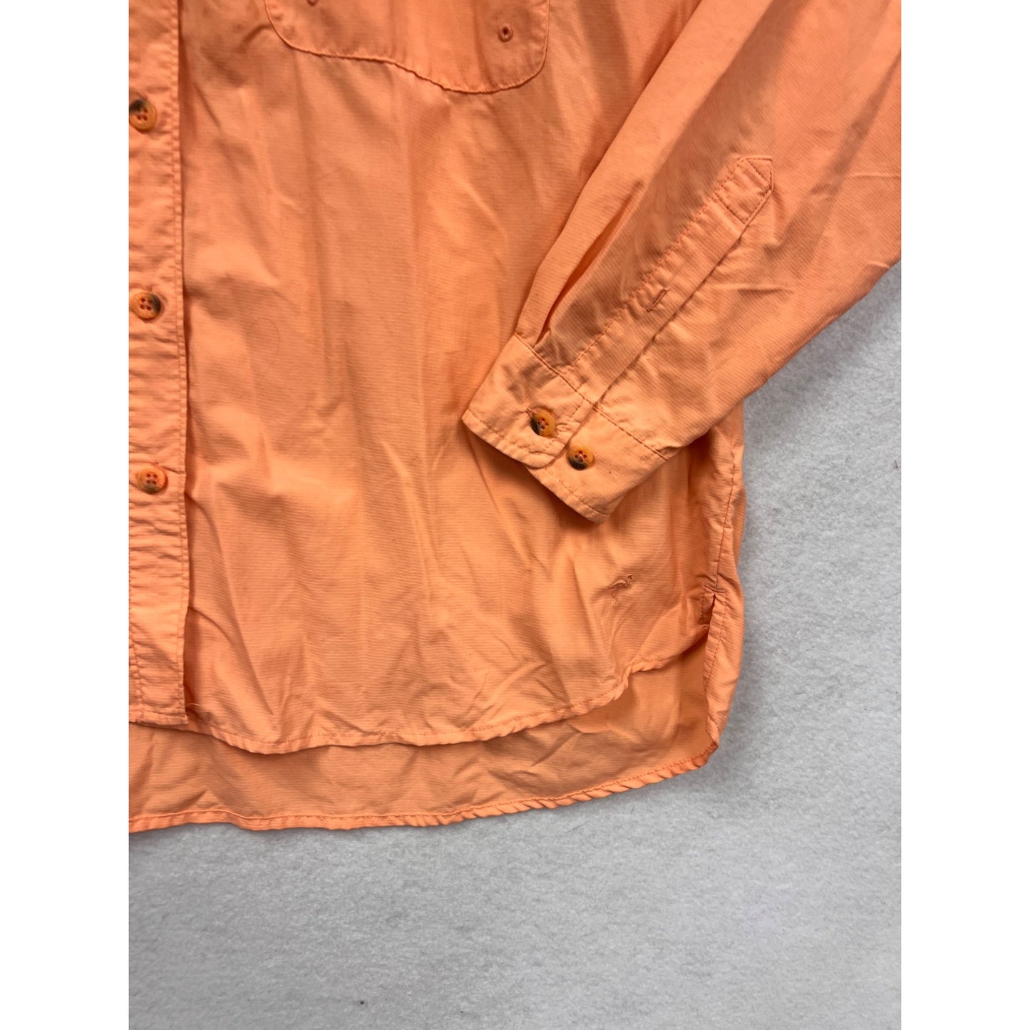 Columbia XL Orange Long Sleeve Vented Fishing Shirt #163A