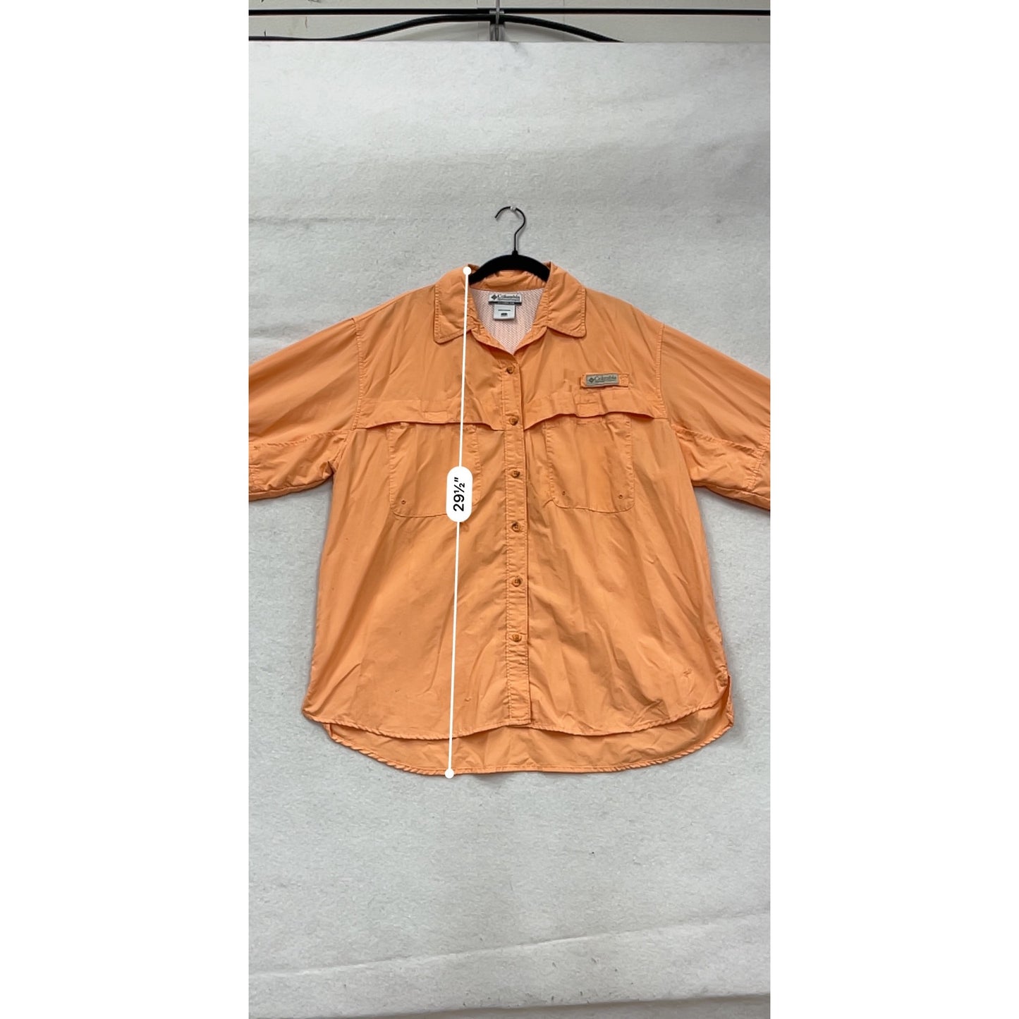 Columbia XL Orange Long Sleeve Vented Fishing Shirt #163A