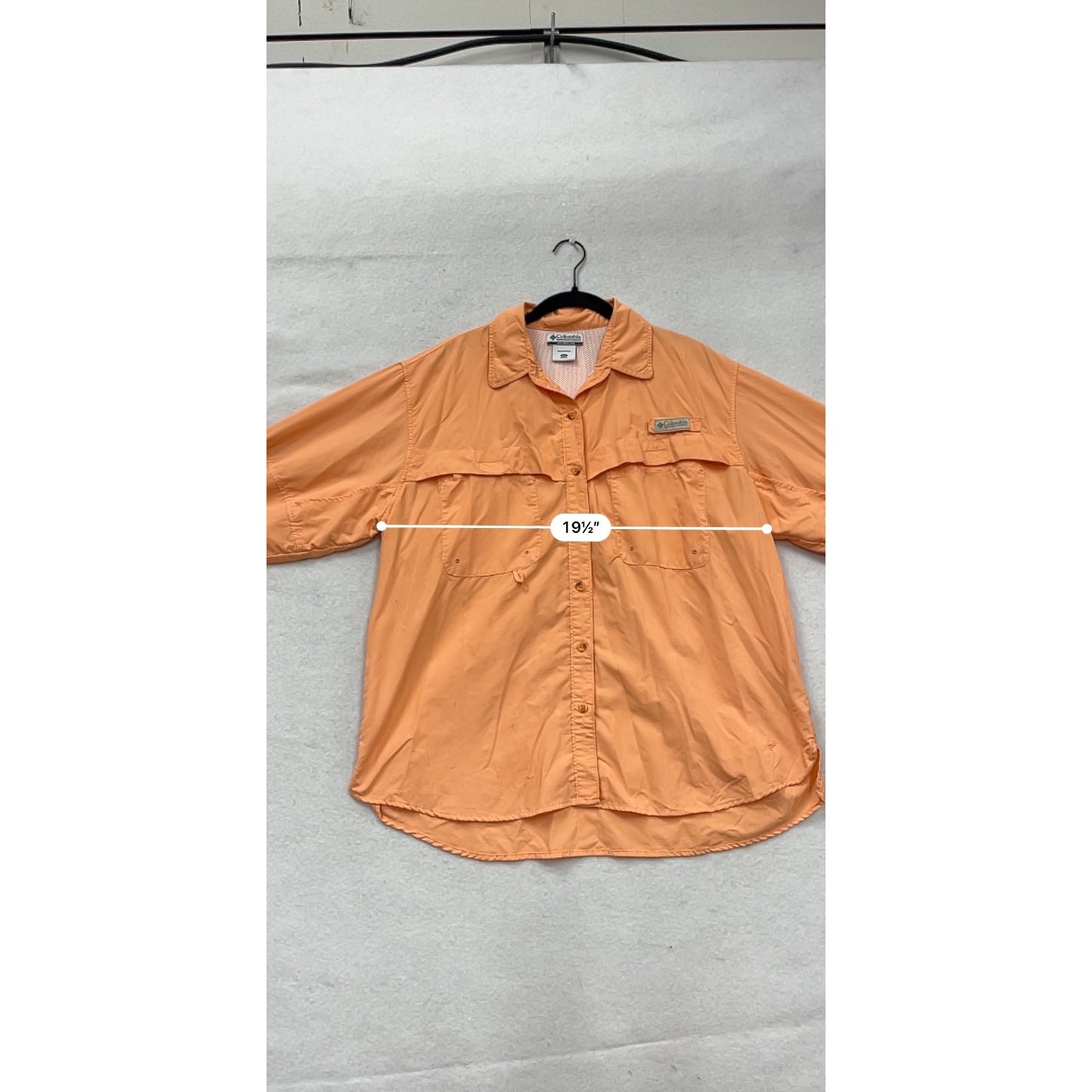 Columbia XL Orange Long Sleeve Vented Fishing Shirt #163A