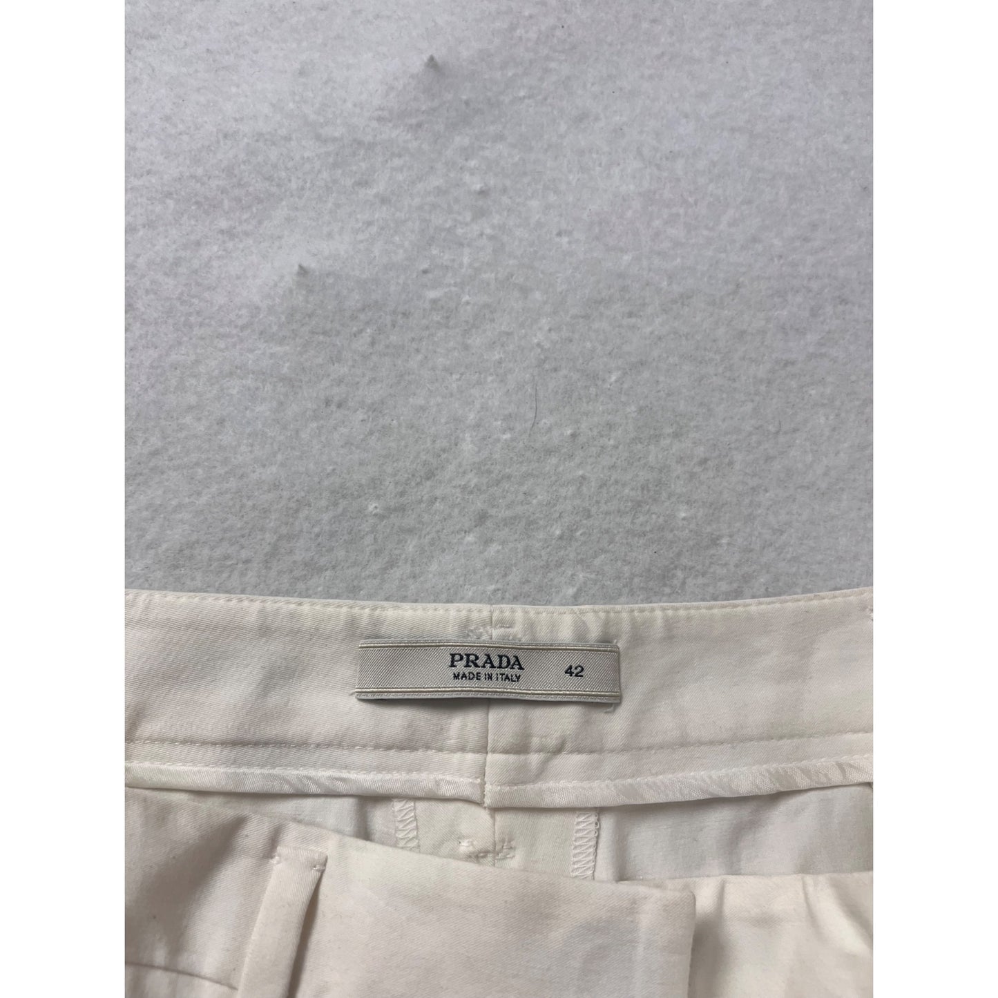2000s Prada White Cotton & Elastane Pants #7592