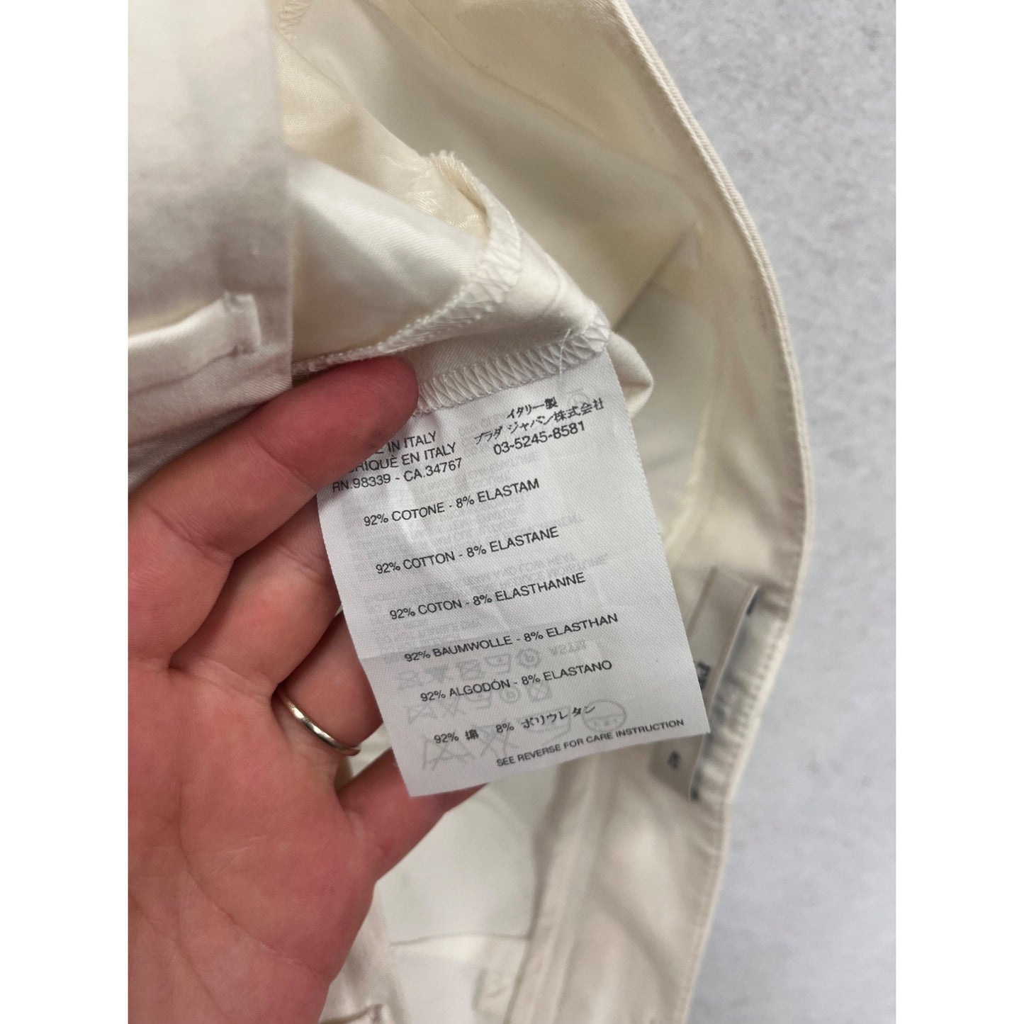 2000s Prada White Cotton & Elastane Pants #7592