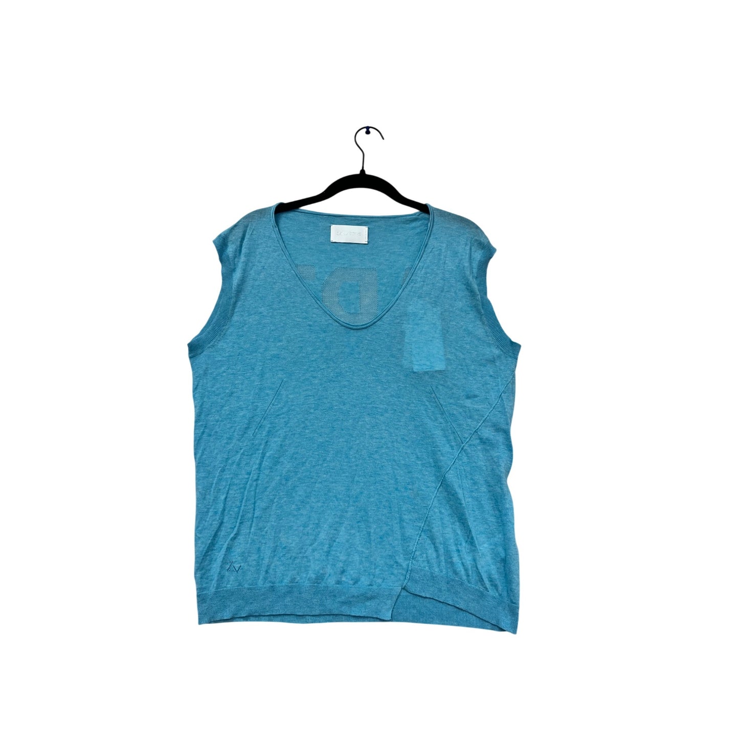 Zadig & Voltaire Blue Sleeveless V-Neck Top Size L #754A
