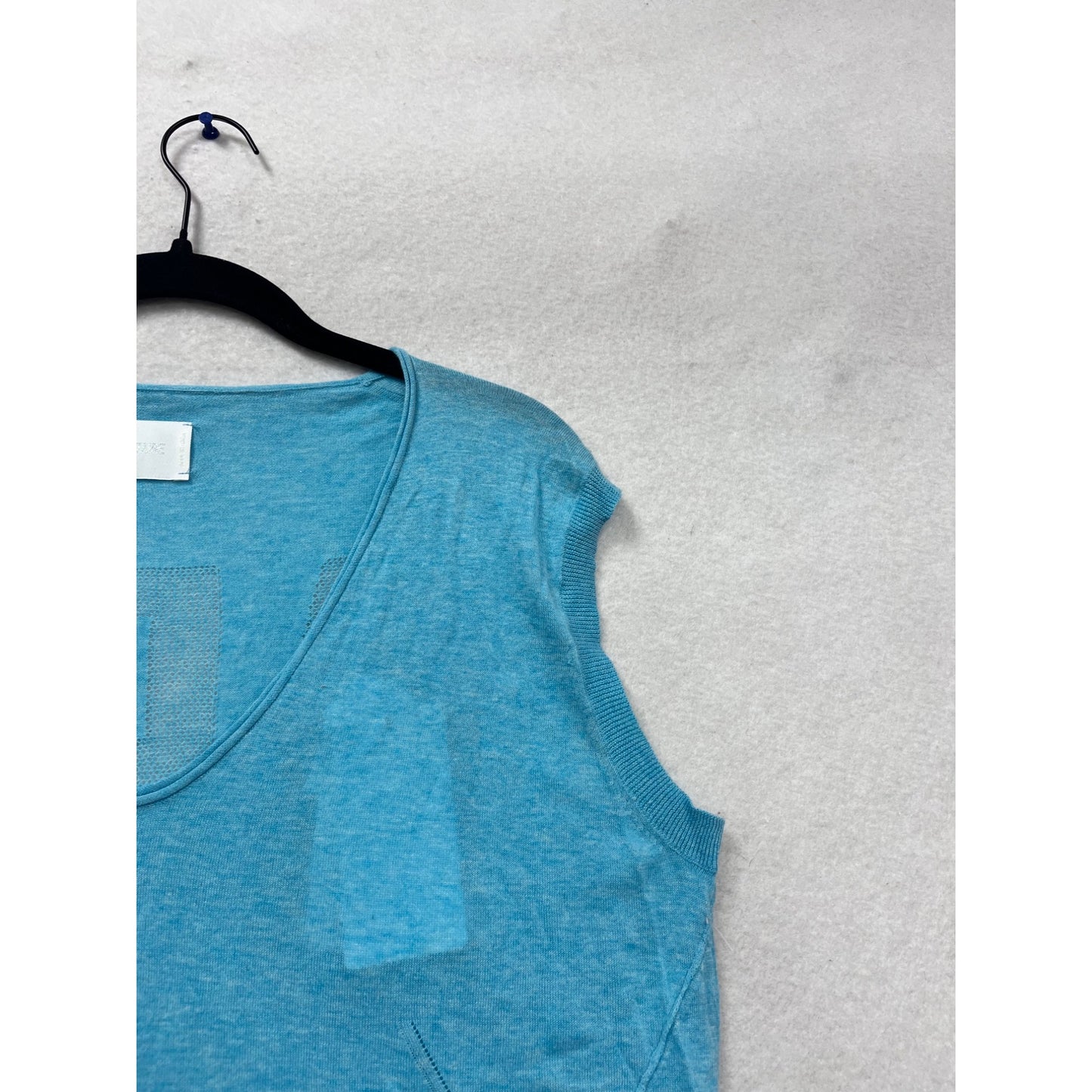 Zadig & Voltaire Blue Sleeveless V-Neck Top Size L #754A