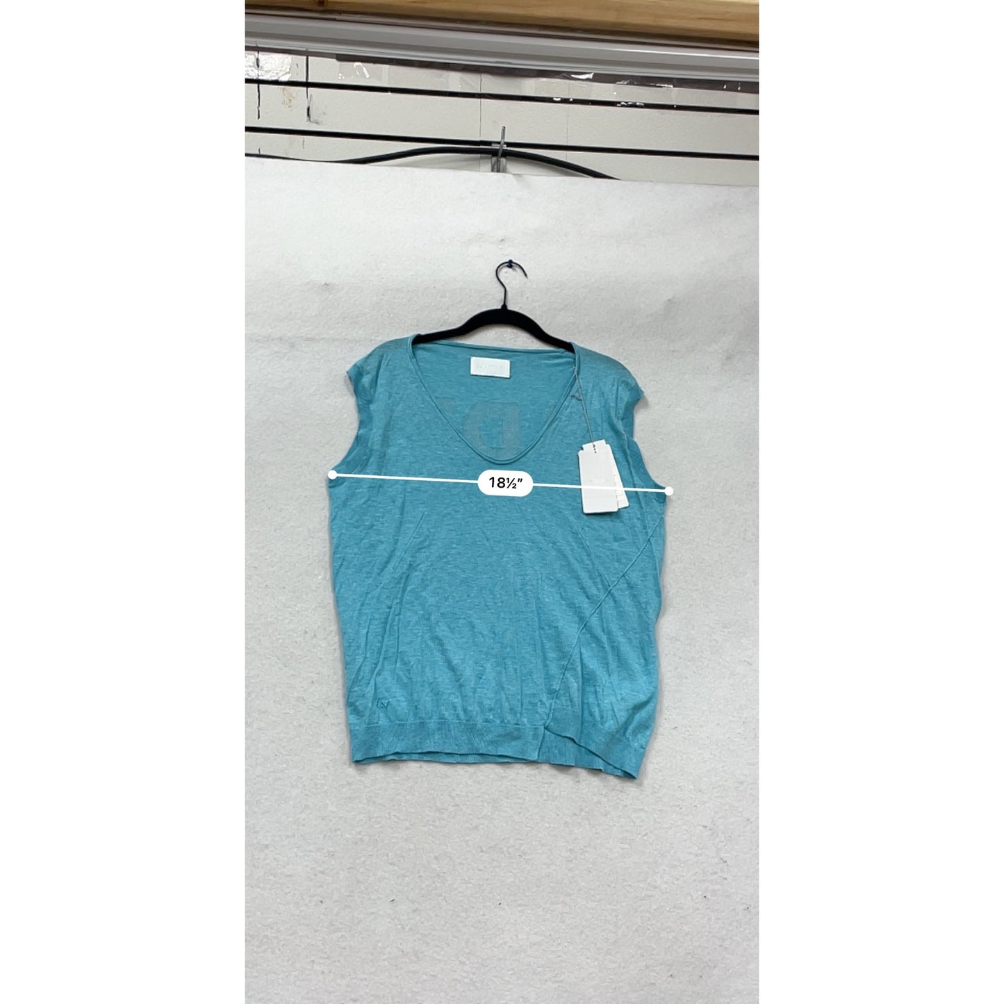 Zadig & Voltaire Blue Sleeveless V-Neck Top Size L #754A