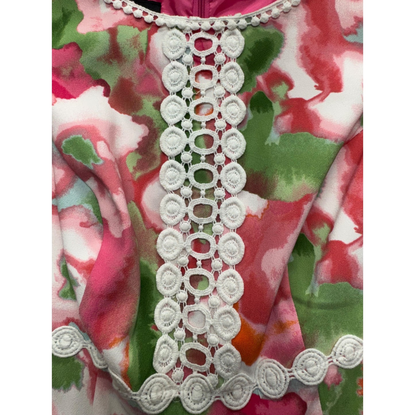 AGB Floral Sleeveless Dress Lace Detail Size 8 #9144