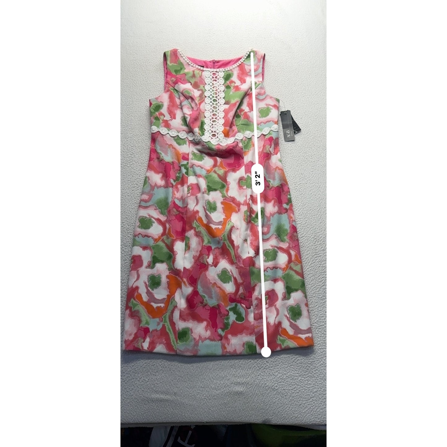 AGB Floral Sleeveless Dress Lace Detail Size 8 #9144