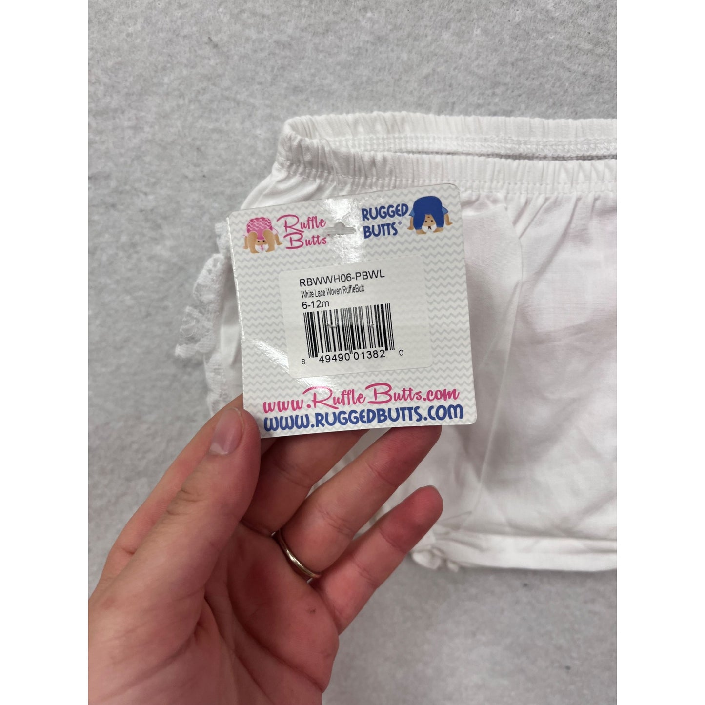 Baby White Lace Ruffle Bloomers With Pink Bow By Ruffle Butts #8538