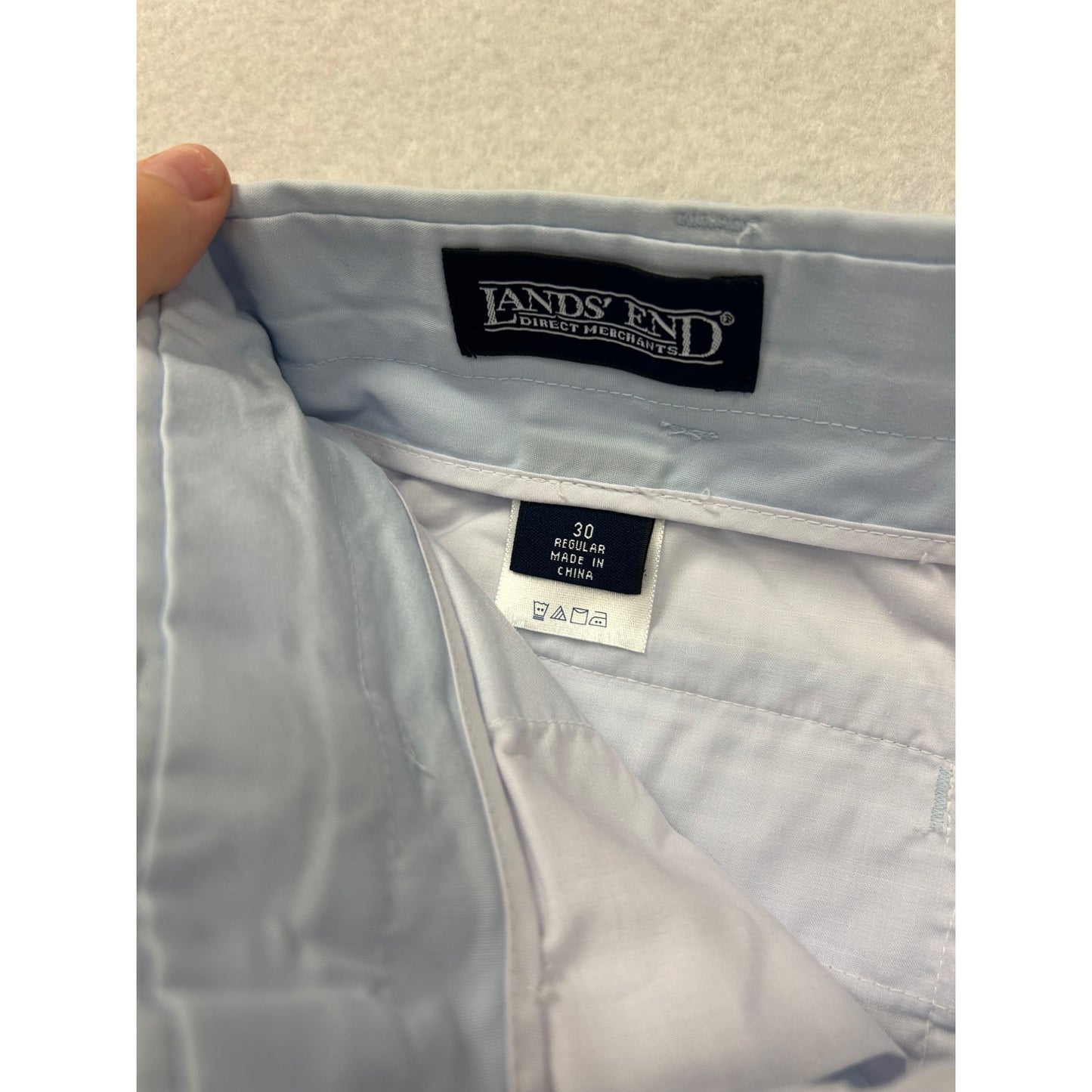 Lands End Pleated Light Blue Pants Size 30 Cotton Blend #175A