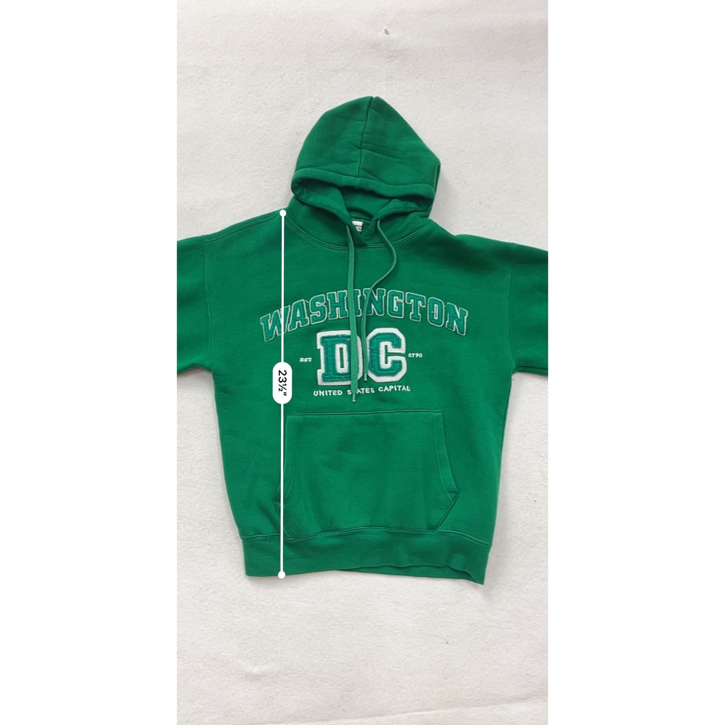 Washington DC Green Hoodie Sweatshirt Size M #8295