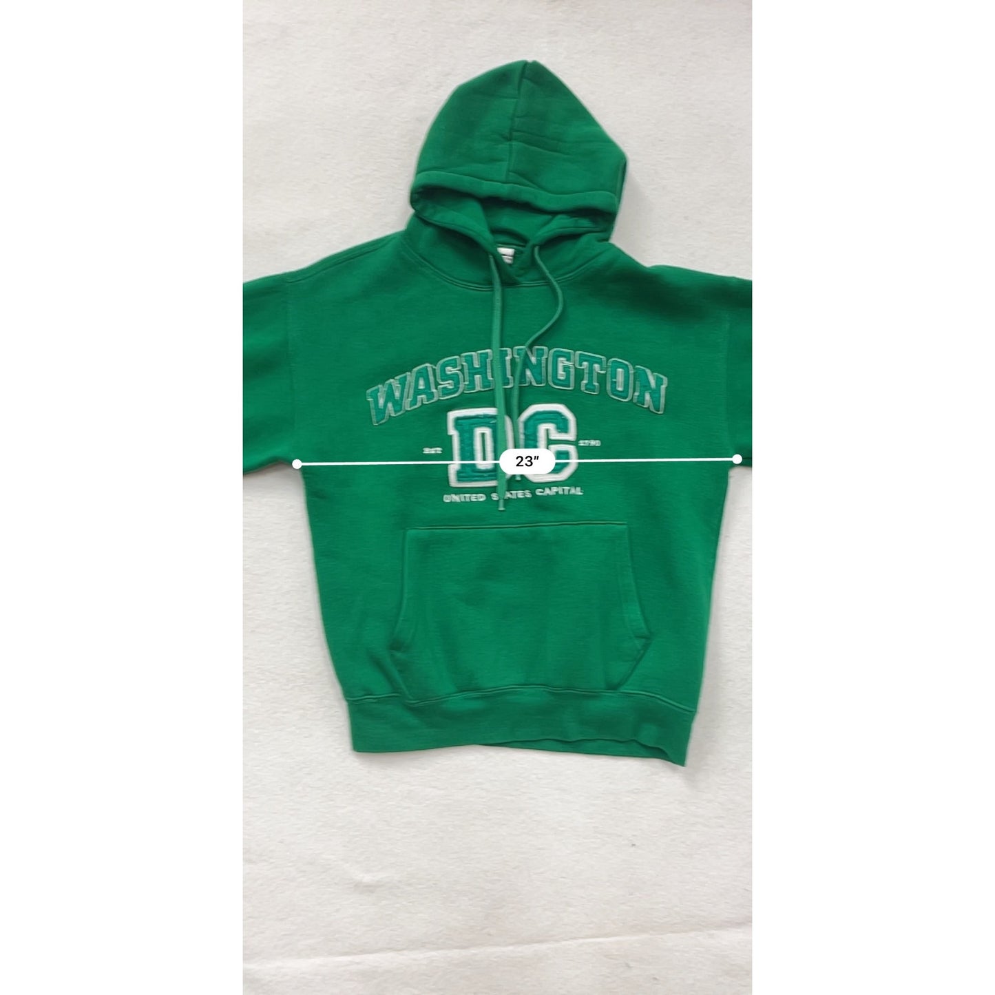Washington DC Green Hoodie Sweatshirt Size M #8295