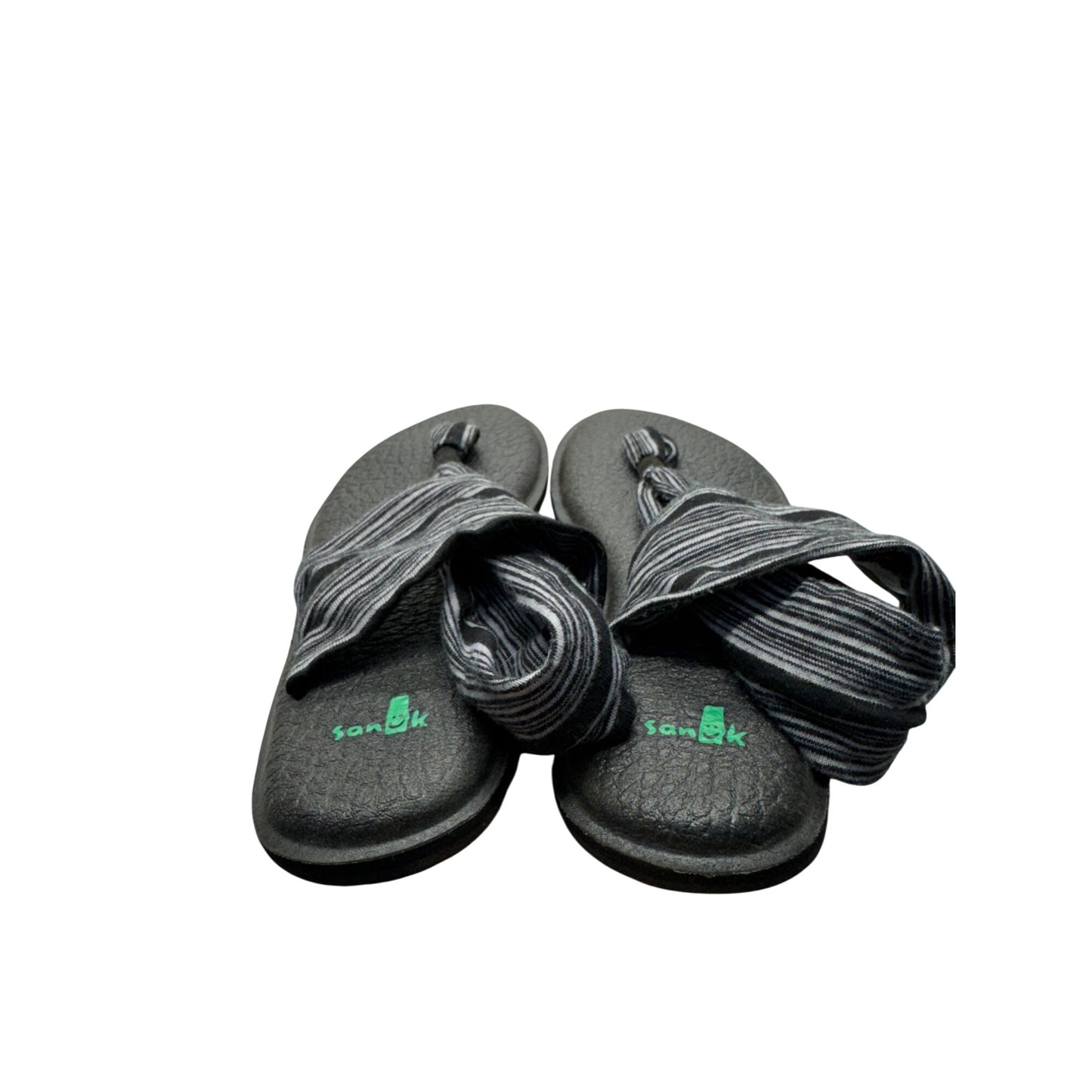Sanuk Yoga Sling 2 Black & Gray Striped Womens Sandals Size 8 #9298