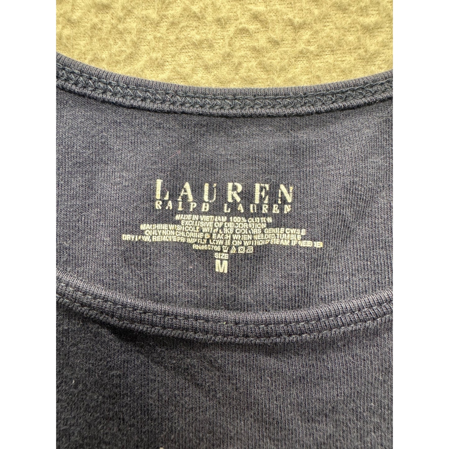 Ralph Lauren Navy Nautical Embroidered Tank Top Sleeveless Shirt #9552