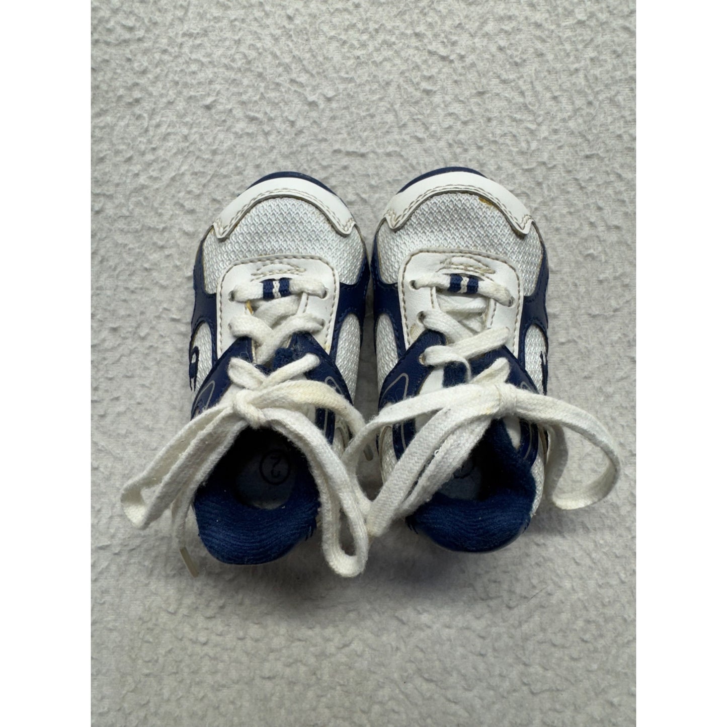 VTG champion Infant Sneakers Blue & White Leather Mesh Low Top Shoes #9001