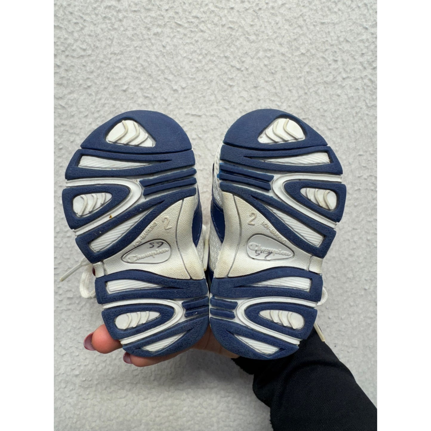 VTG champion Infant Sneakers Blue & White Leather Mesh Low Top Shoes #9001