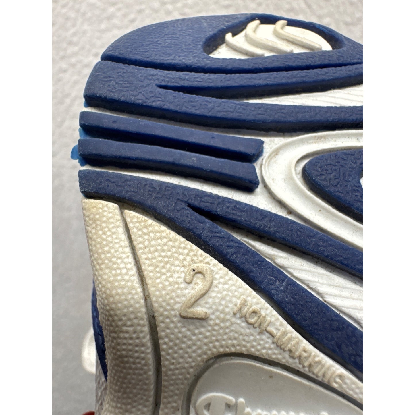 VTG champion Infant Sneakers Blue & White Leather Mesh Low Top Shoes #9001