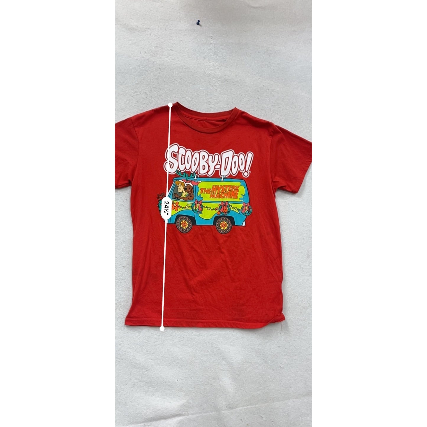 Scooby-Doo Red Graphic T-Shirt With Mystery Machine Print Small S #108C
