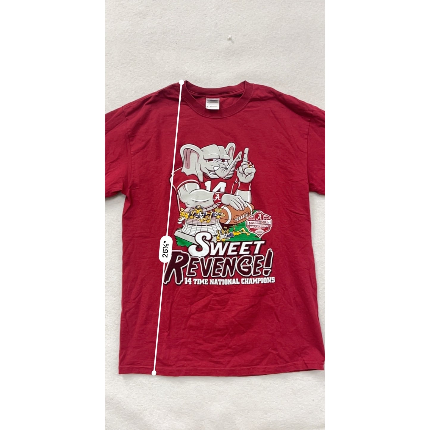 Alabama Crimson Tide "Sweet Revenge" 2011 National Champions Mens Medium Long Sleeve Shirt #6814