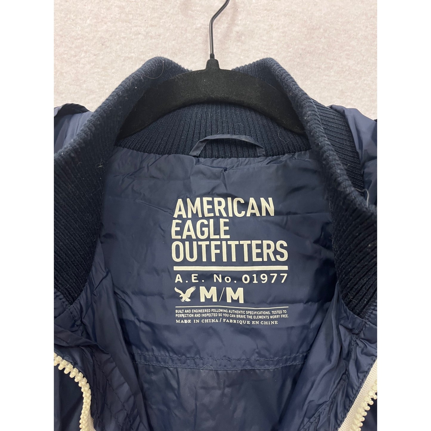 American Eagle Outfitters Navy Windbreaker Jacket M Nylon #8284