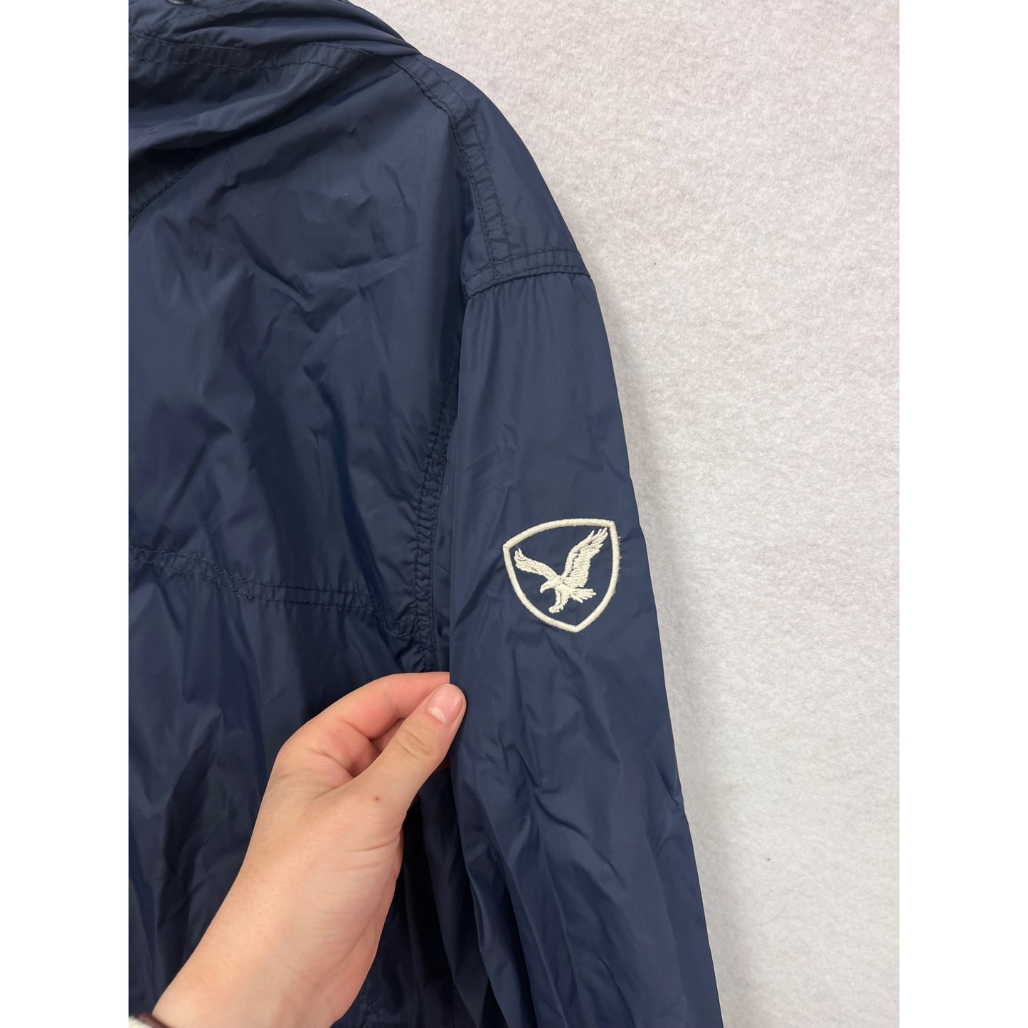 American Eagle Outfitters Navy Windbreaker Jacket M Nylon #8284