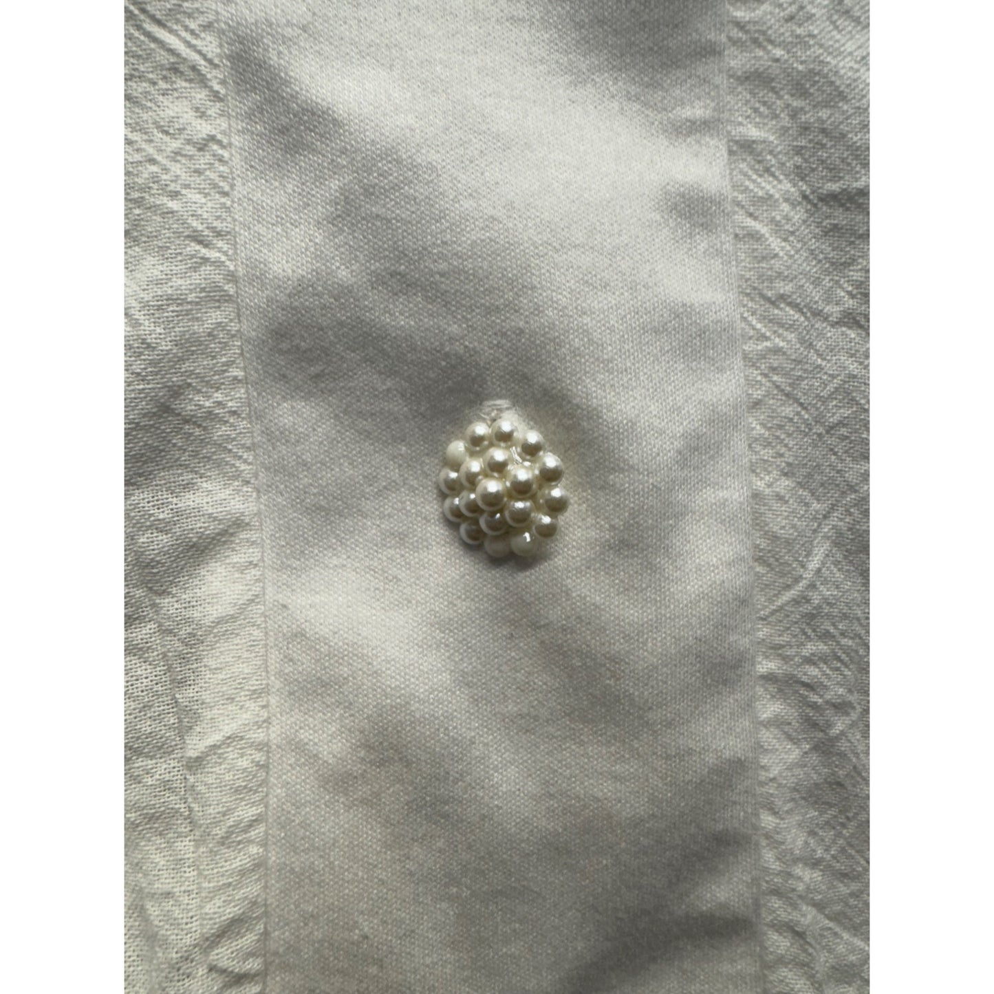 Vintage White Cardigan With Pearl Buttons & Embellishments #9537