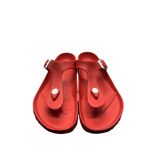 Birkenstock Red EVA Gizeh Sandals Slip-On Thong Style #9007