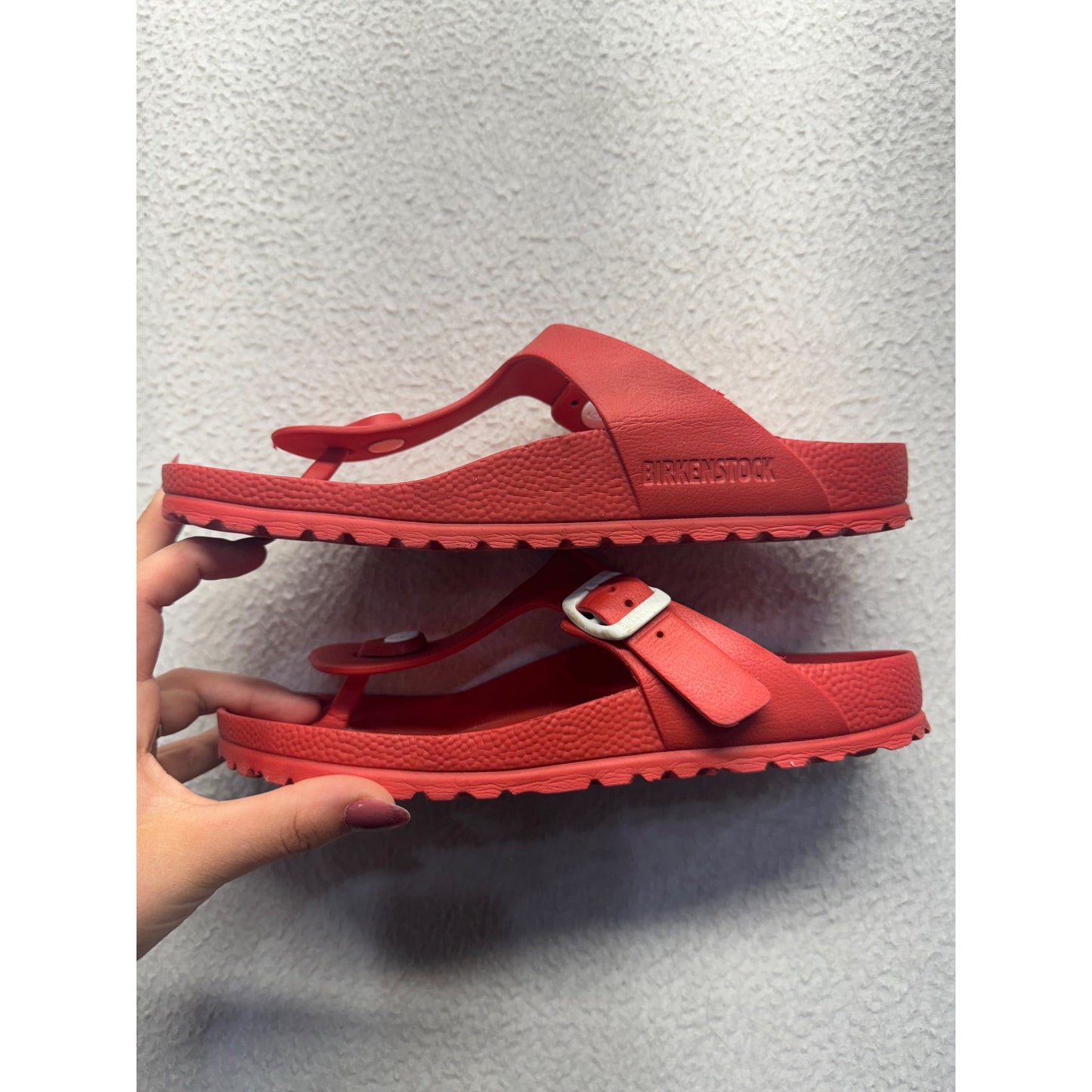 Birkenstock Red EVA Gizeh Sandals Slip-On Thong Style #9007