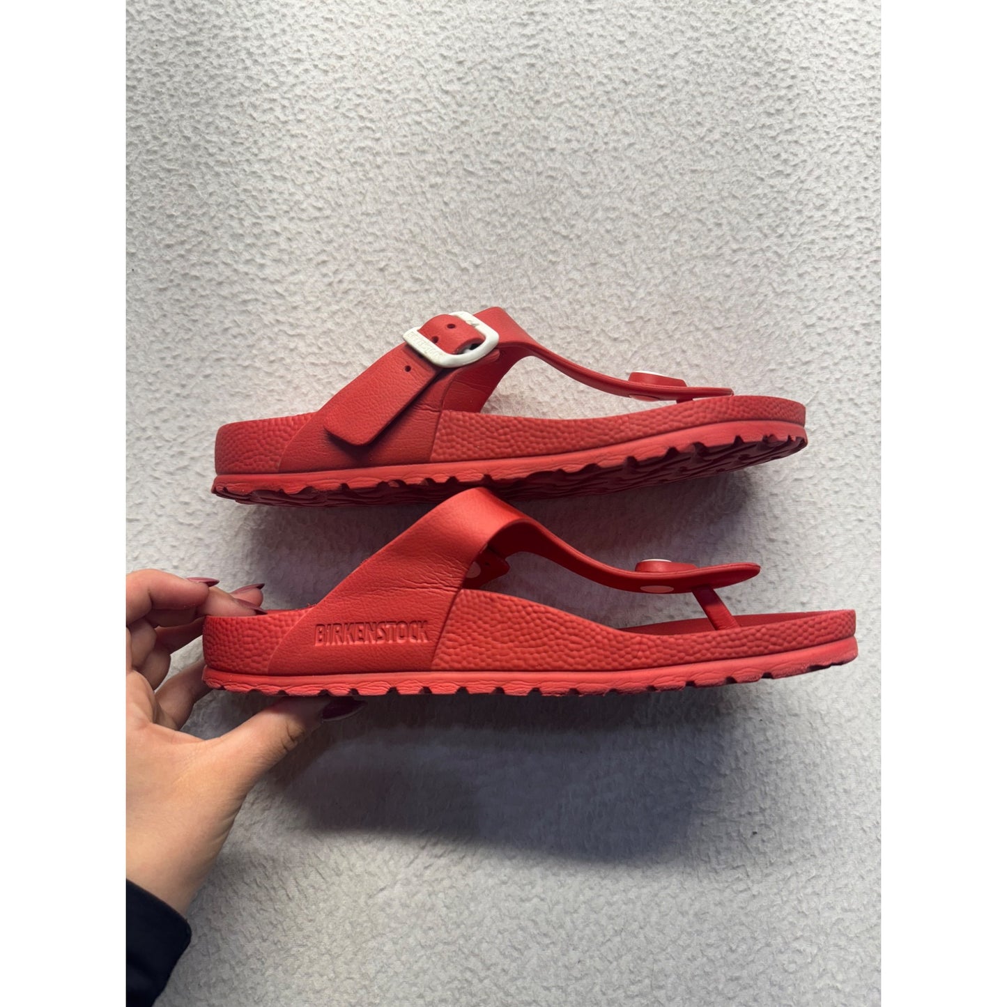 Birkenstock Red EVA Gizeh Sandals Slip-On Thong Style #9007