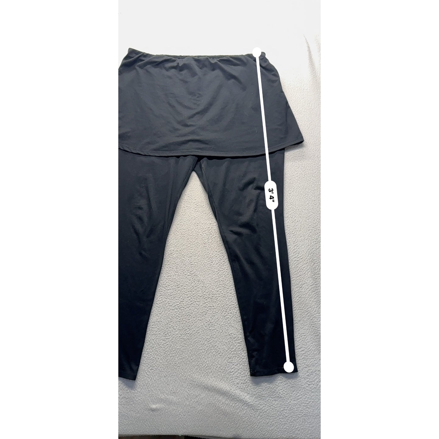 Sahalie Black Skirted Leggings XL 88% Polyester 12% Spandex #9666