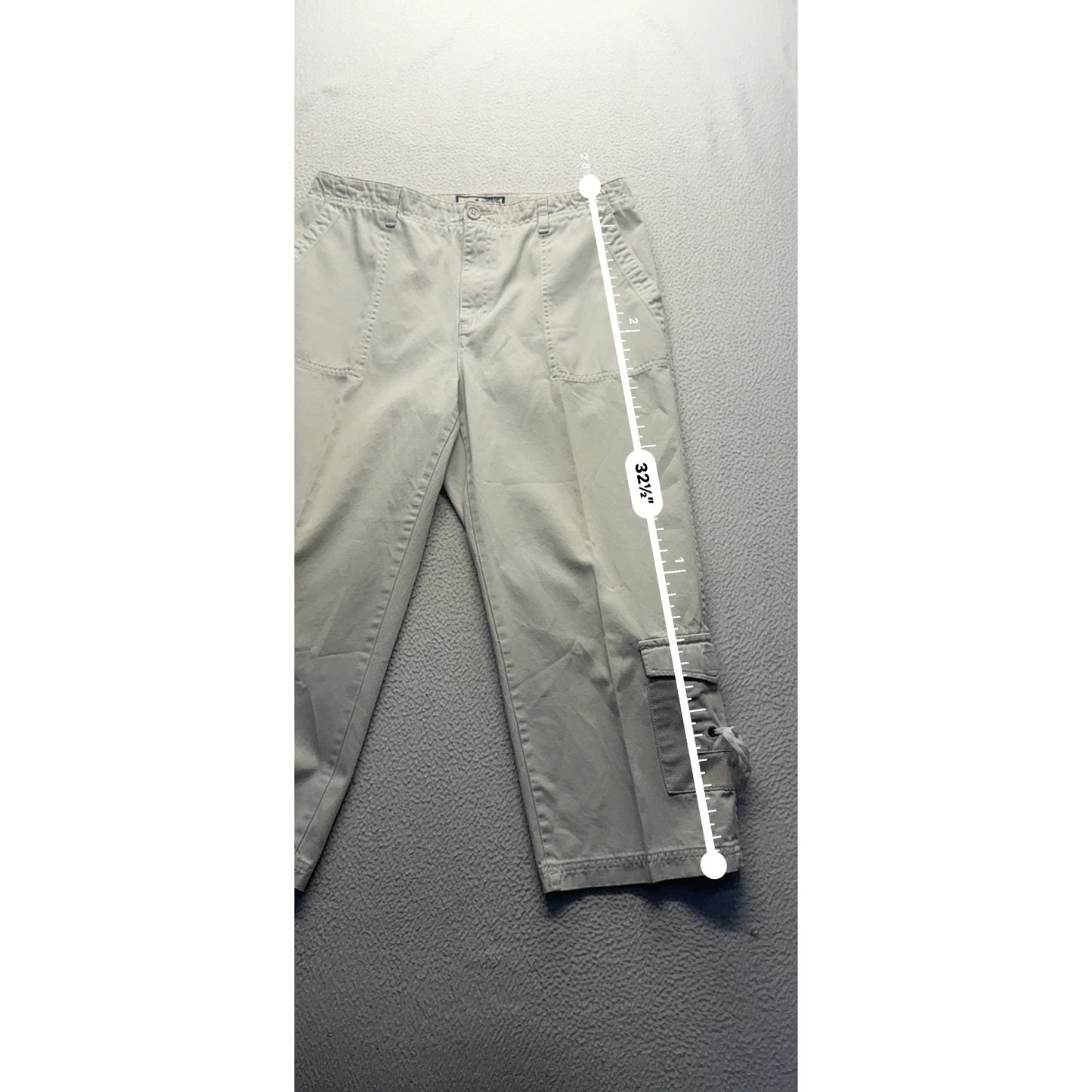 Havana Jacks Cafe Beige Cargo Capris With Pockets & Drawstring Hem 32.5" #9254