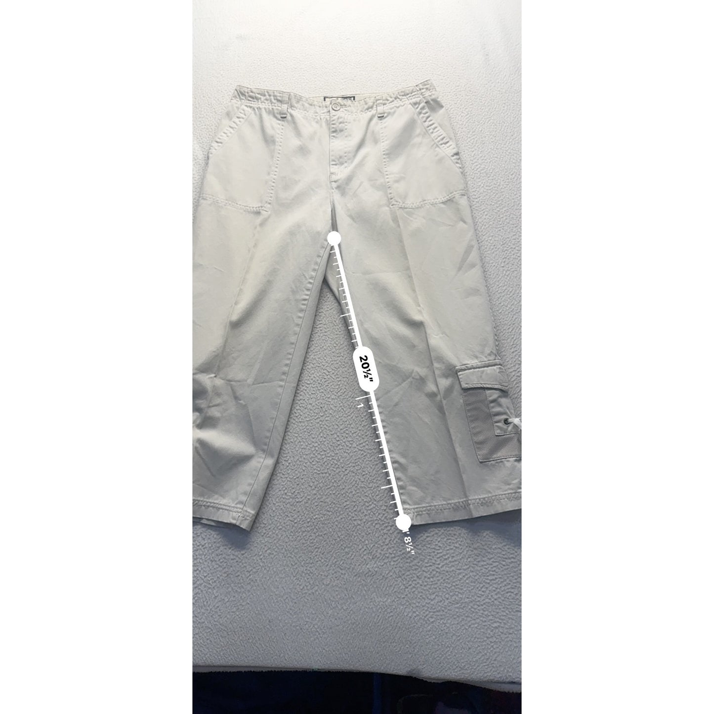 Havana Jacks Cafe Beige Cargo Capris With Pockets & Drawstring Hem 32.5" #9254