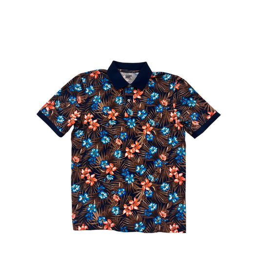 Mens Lands End Traditional Fit Floral Polo Shirt Medium #6948