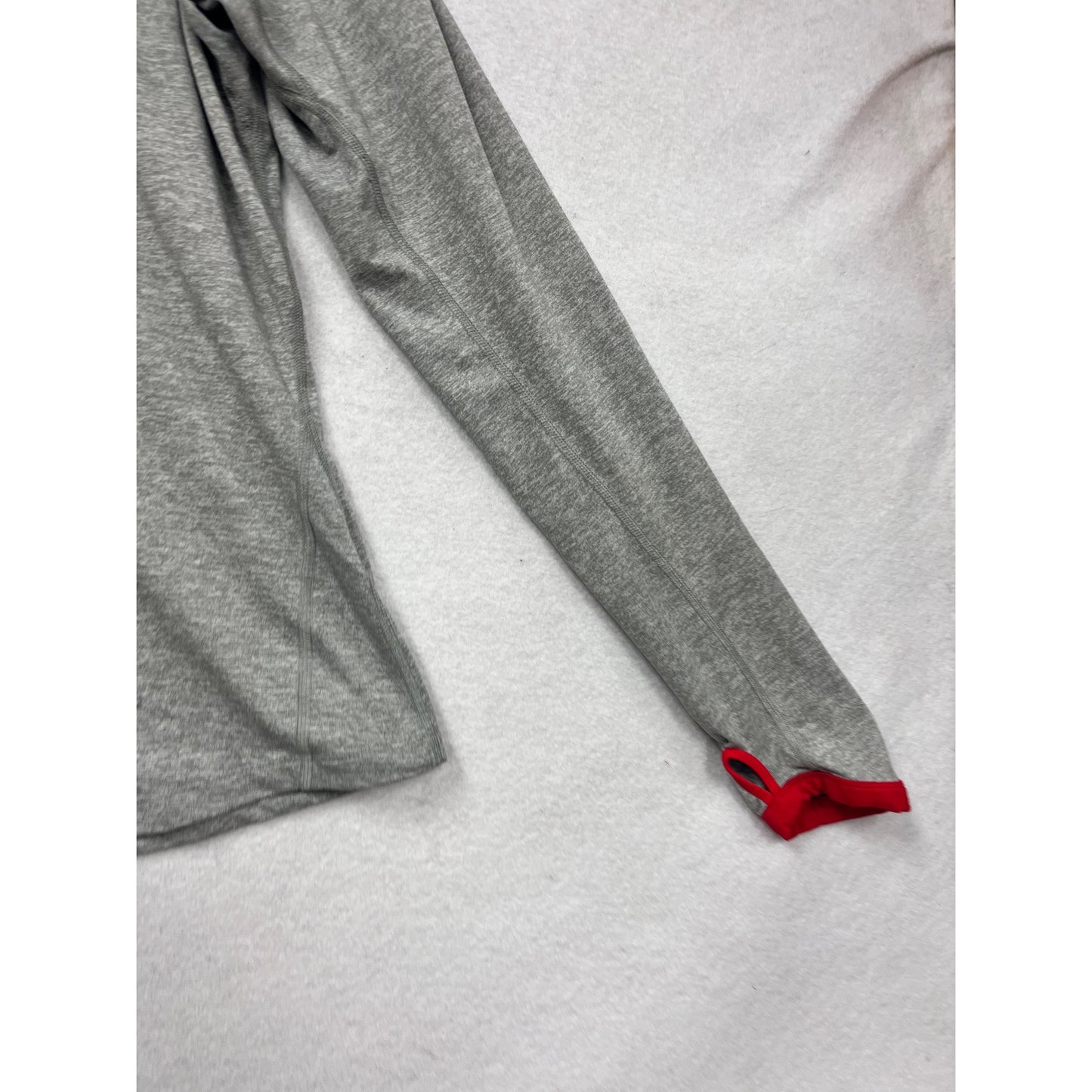 Nike Dri-Fit Gray & Red Quarter-Zip Pullover With Dragon Logo Size L #989A