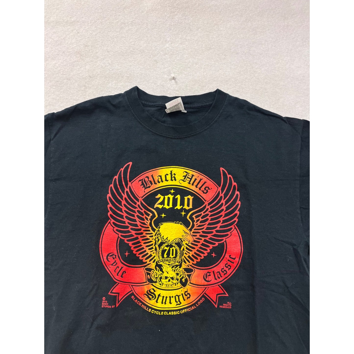 Black Hills Sturgis 2010 Fruit Of The Loom T-Shirt Black Large #8895