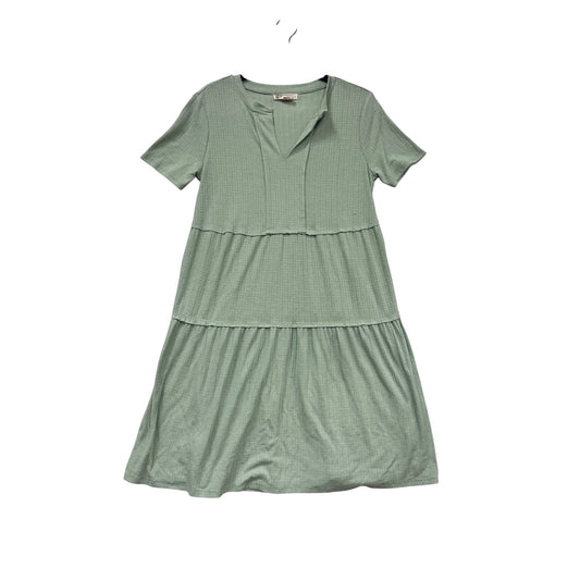 Akini Tiered A-Line Dress Size S Light Green Short Sleeve #576A