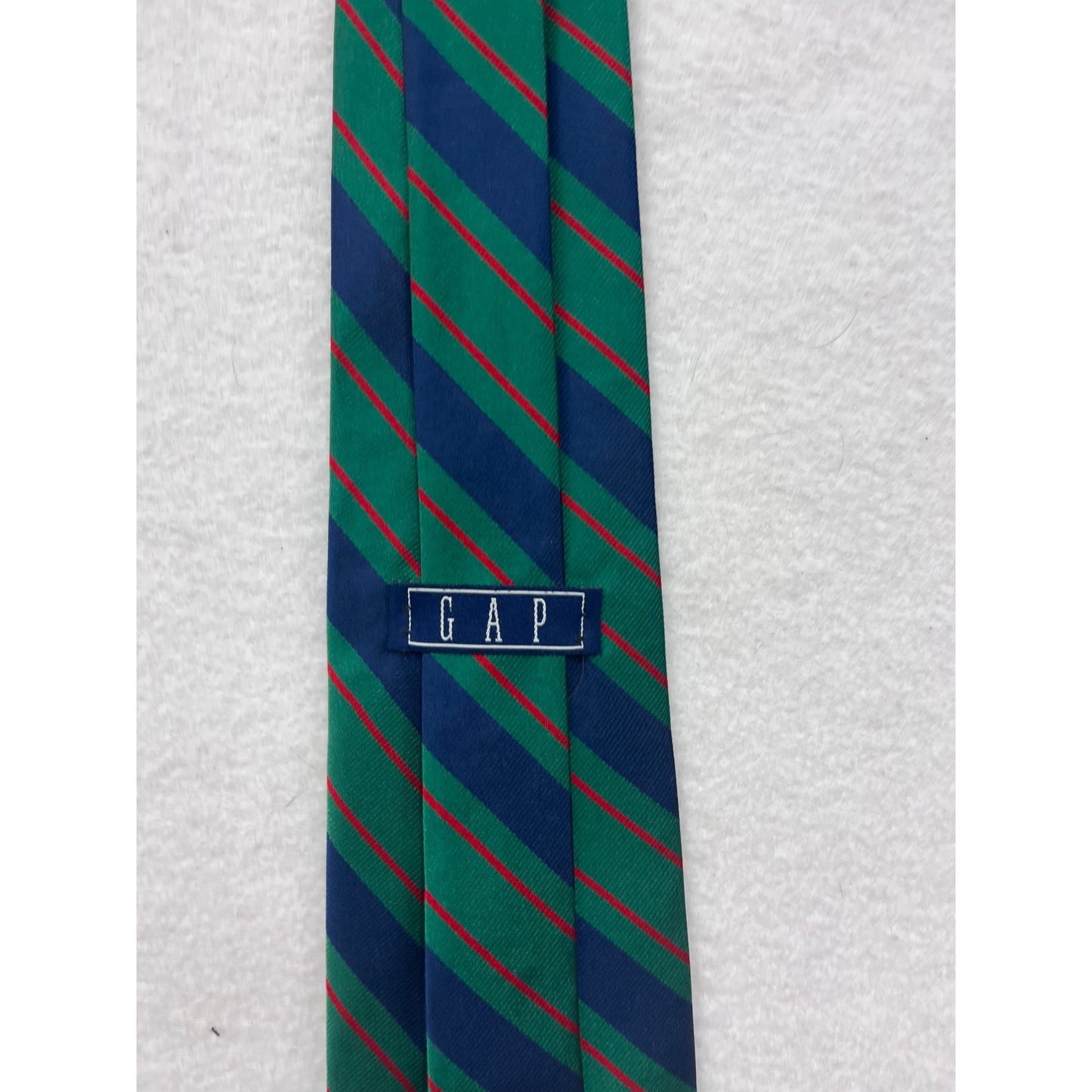 Vintage Gap Striped Silk Tie Blue Green & Red #8662