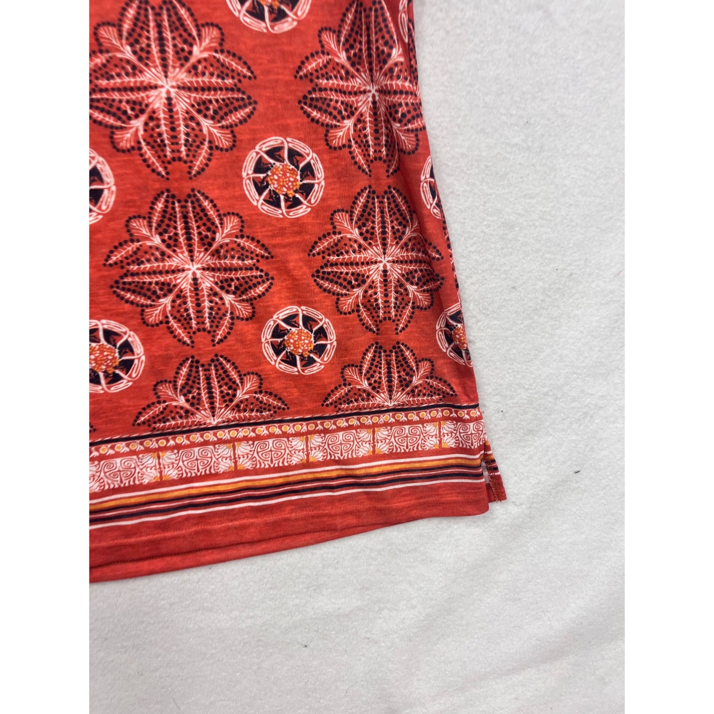 Suzanne Betro Weekend Red & Black Floral Sleeveless Top Size L #546A