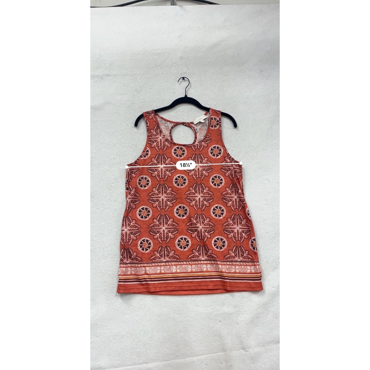 Suzanne Betro Weekend Red & Black Floral Sleeveless Top Size L #546A