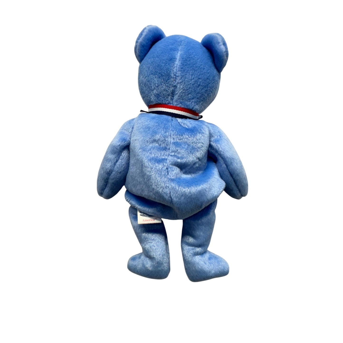 Ty Beanie Baby America Bear 2001 Limited Edition Blue Plush Tag USA Flag #9876