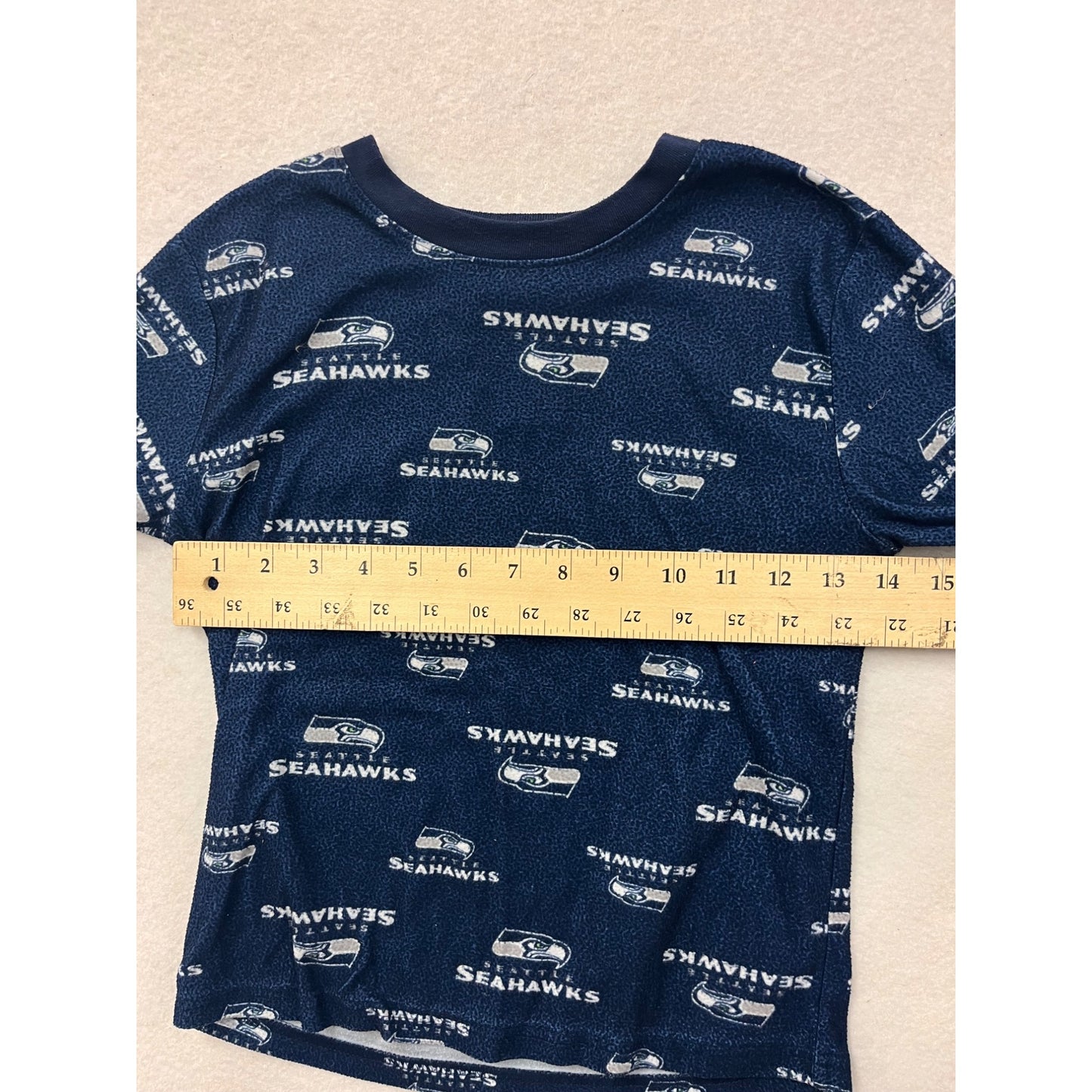 NFL Team Apparel Kids Seahawks Pajama Set Boys Size 7 Long Sleeve & Pants #6507