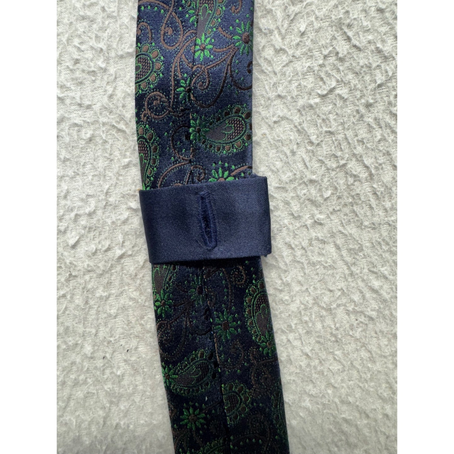 Italo Ferretti Silk Paisley Tie Navy Green Design Luxury Formal Wear #9957