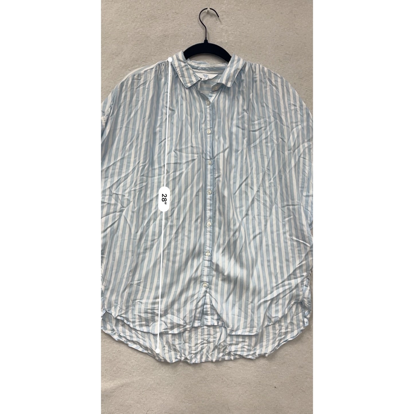 Time & Tru Striped Button-Up Shirt S #8519