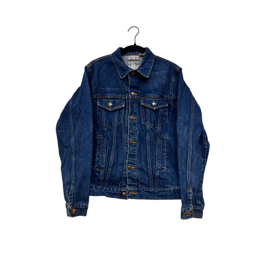 Vintage Tiger Bay Womens Denim Jacket M / L Dark Wash 100% Cotton Button-Up Front & Pockets #6935