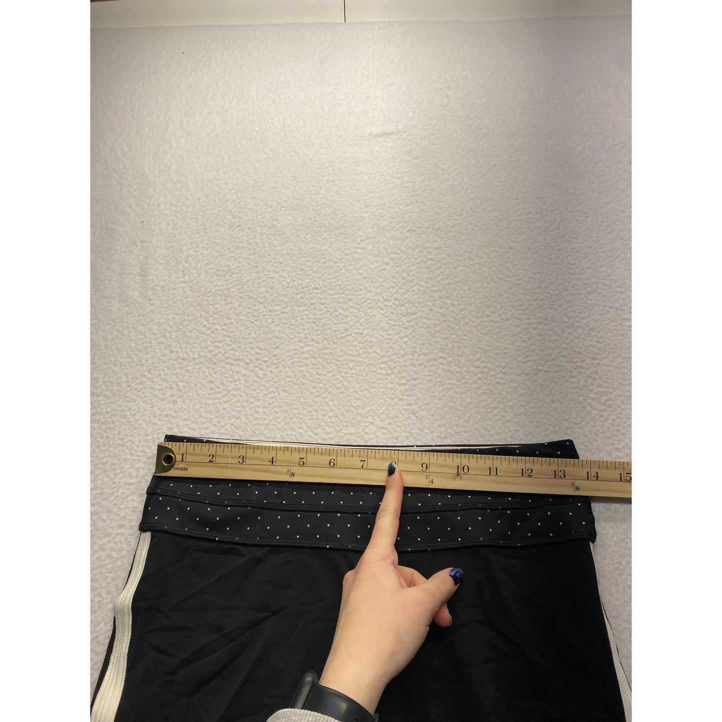 Lululemon Black Crop Yoga Pants With Polka Dot Waistband #7352