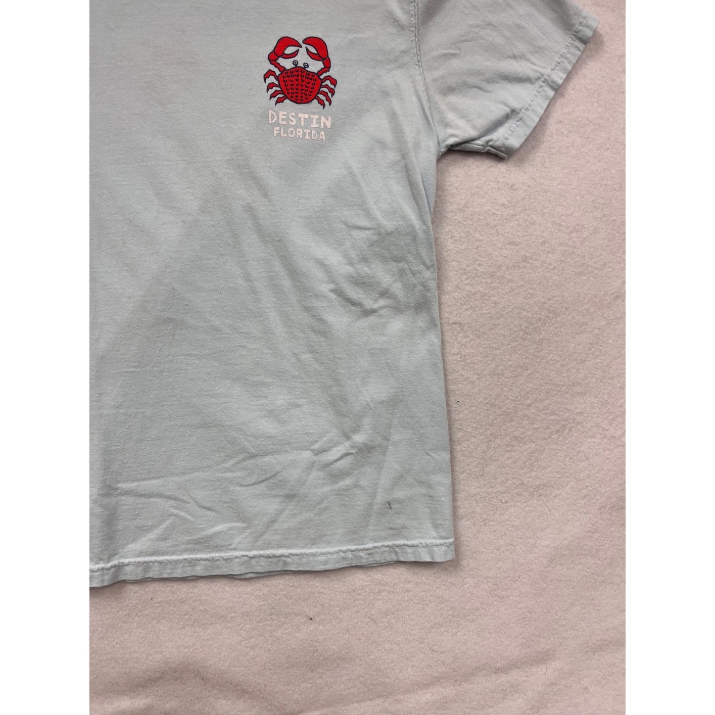 Comfort Colors Mens Medium Blue "Gettin Crabby" Destin Florida T-Shirt #8114