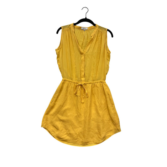 Babaton XS Yellow Sleeveless Silk Blend Dress #164A