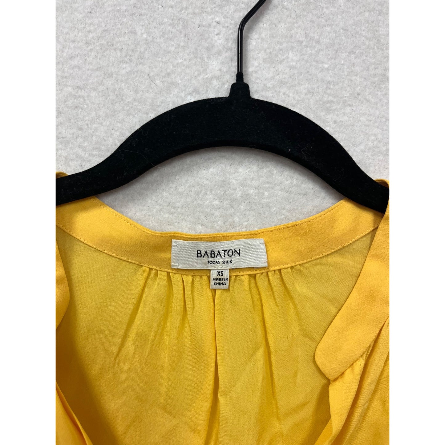 Babaton XS Yellow Sleeveless Silk Blend Dress #164A