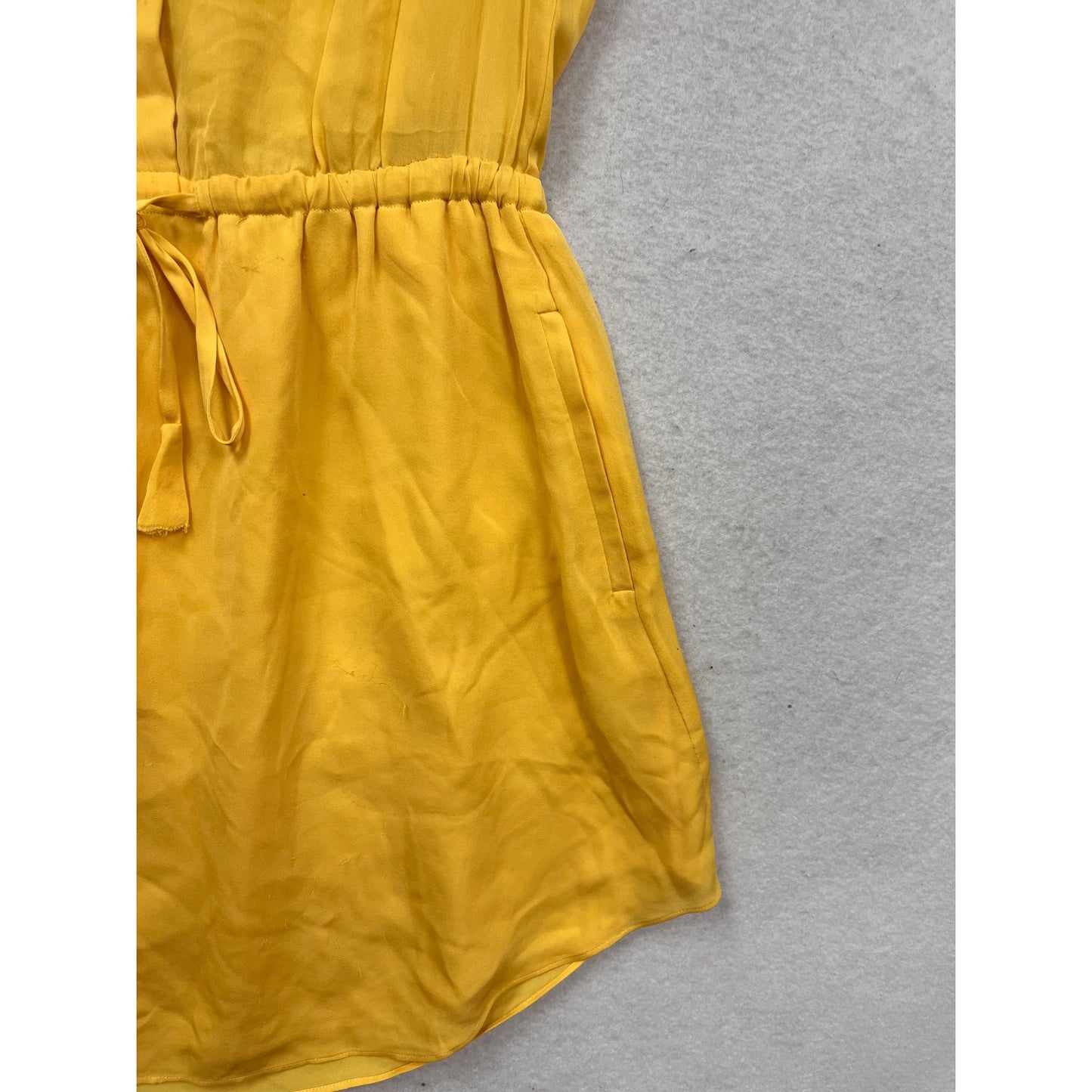 Babaton XS Yellow Sleeveless Silk Blend Dress #164A