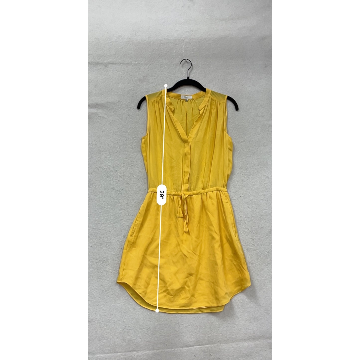 Babaton XS Yellow Sleeveless Silk Blend Dress #164A