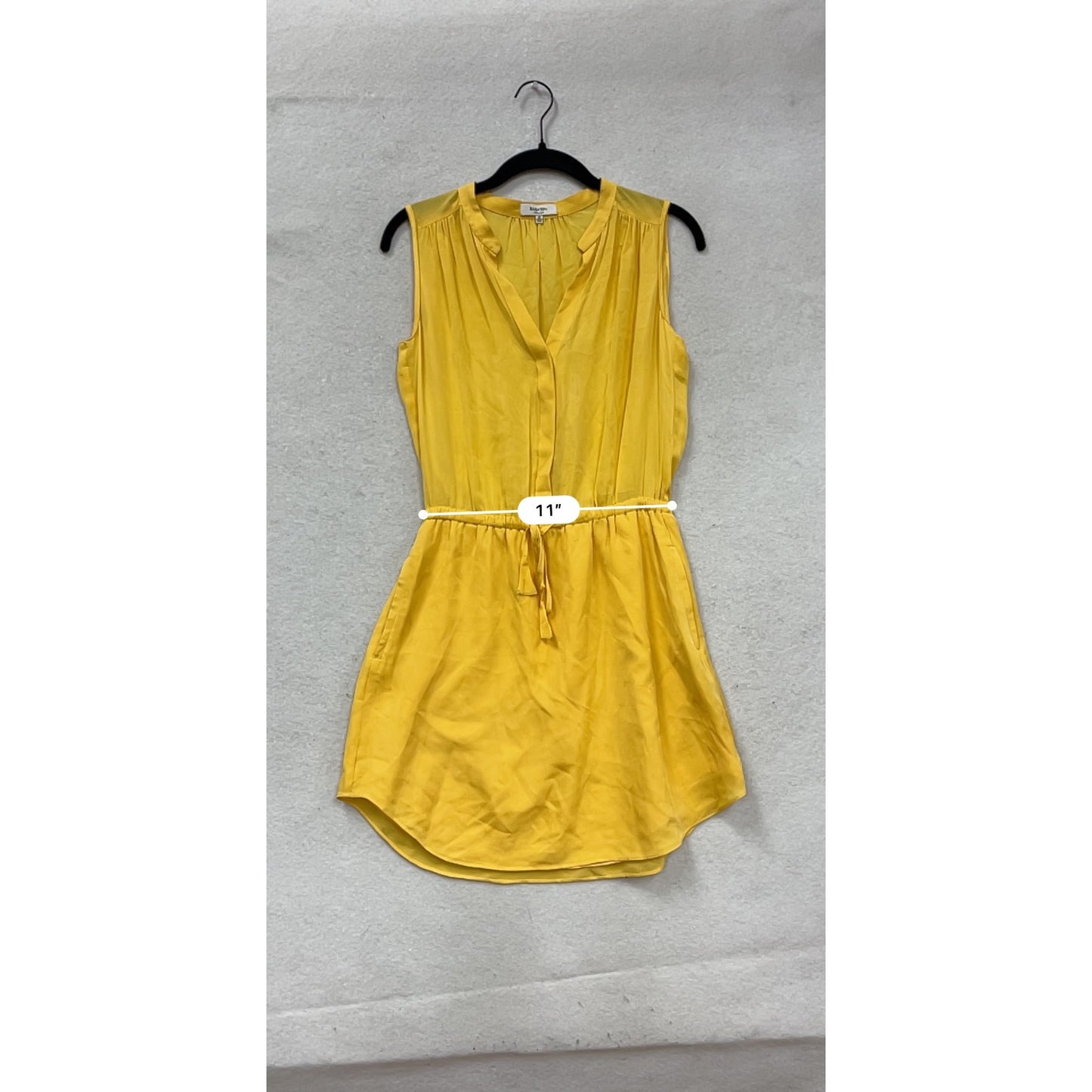 Babaton XS Yellow Sleeveless Silk Blend Dress #164A