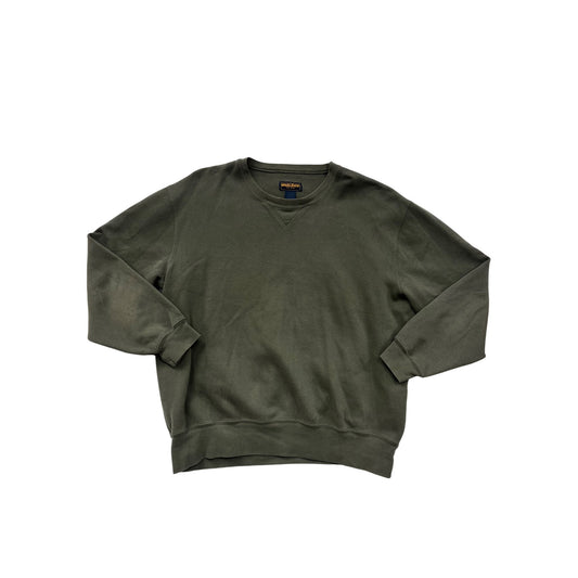 Woolrich Mens Large Green Crewneck Sweatshirt 100% Cotton Long Sleeve #6536